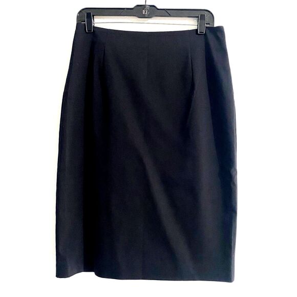 NEW Doncaster Collection Knee Length Pencil Skirt Solid Black Classic‎ Size 8 - Picture 1 of 6